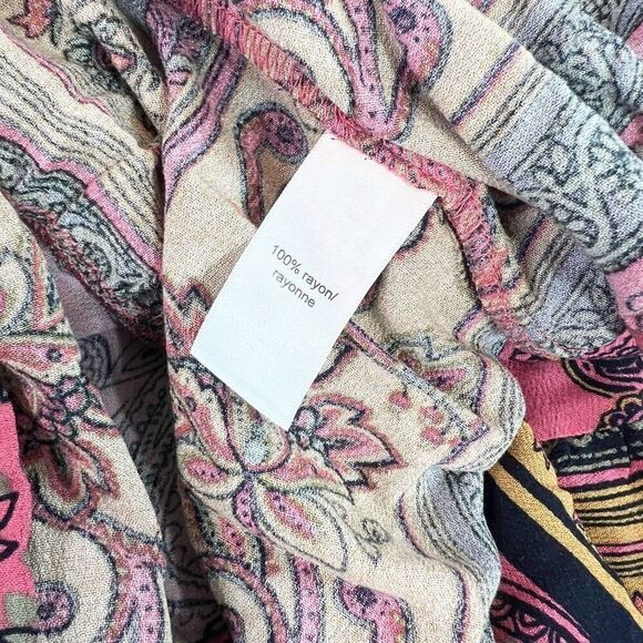 Maurices Midi Dress Womens 1X Multicolor Rayon Sleeveless Paisley High Low New - Picture 11 of 14